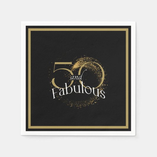 Black Gold Script 50 en een geweldig verjaardagsfe Servet (Voorkant)