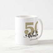 Black Gold Script 50 en Fabulous Birthday Koffiemok (Voorkant rechts)