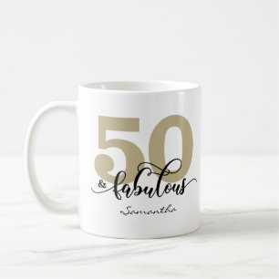 Black Gold Script 50 en Fabulous Birthday Koffiemok