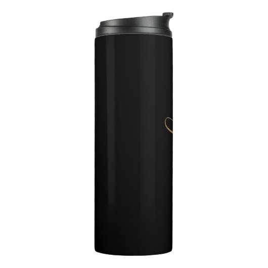 Black Gold Script Custom Thermal Tumbler Thermosbeker (Gedraaid links)