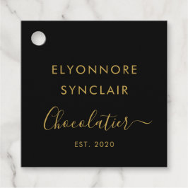 Black Gold Script Dark Chocolate Ingredients Bedankjes Labels