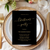 Black Gold Script Eenvoudig kerstfeest Kaart