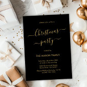 Black Gold Script Eenvoudig kerstfeest Kaart