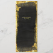 Black & Gold Script Kalligrafie Glam Menu (Achterkant)