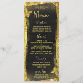 Black & Gold Script Kalligrafie Glam Menu