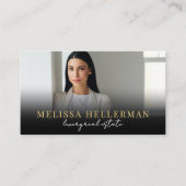 Black Gold Script Luxe Onroerend goed Visitekaartje (Voorkant)