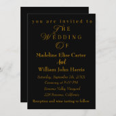 Black Gold Script Minimalistische Uitnodiging voor (Voorkant / Achterkant)