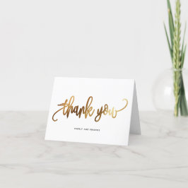 Black Gold Script Typography Weddenschap Bedankt