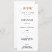 Black Gold Script Typography Wedding Menu (Voorkant / Achterkant)