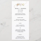 Black Gold Script Typography Wedding Menu (Voorkant)