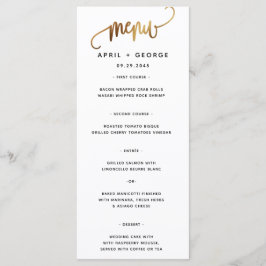 Black Gold Script Typography Wedding Menu
