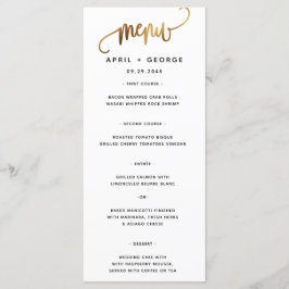 Black Gold Script Typography Wedding Menu