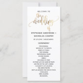 Black Gold Script Typography Wedding Program (Voorkant)