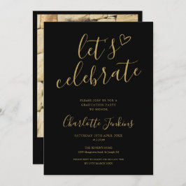 Black Gold Script viert afstudeerfeest voor foto's Kaart