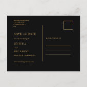 Black Gold Script Wedding Sla de datum op Foto Briefkaart (Achterkant)