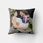 Black Gold Script Zijne en Hare Foto Weduwen Kussen (Achterkant)