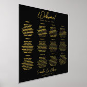 Black Gold Seating Chart 12 Tabel Echte Folie Folie Afdrukken (Laagn)