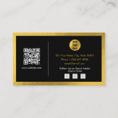 Black Gold Signature Script Professionele QR-code Visitekaartje (Achterkant)