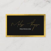 Black Gold Signature Script Professionele QR-code Visitekaartje (Voorkant)