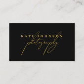 Black Gold Signature Script QR Code Social Media Visitekaartje (Voorkant)