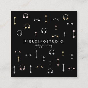 Black Gold Silver Pink Body Piercing Vierkante Visitekaartje