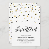 Black & Gold Simple 17e tiendaagse feestdag Kaart (Voorkant / Achterkant)