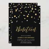 Black & Gold Simple 19e tiendaagse feestdag Kaart (Voorkant / Achterkant)