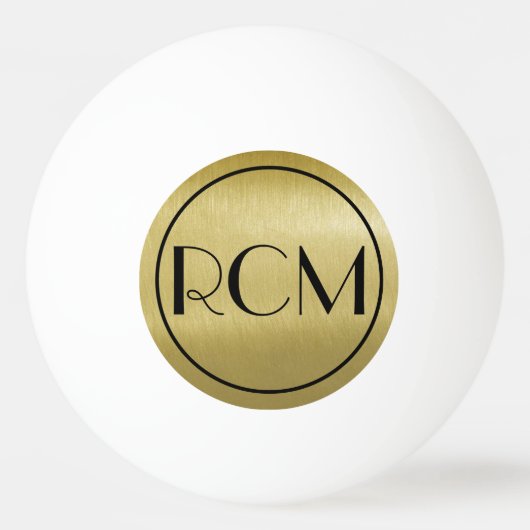 Black Gold Simple Sophisticated Monogram Pingpongbal (Voorkant)