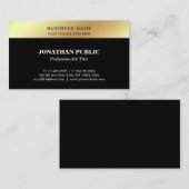 Black Gold Sjabloon elegant modern bedrijf gestroo Visitekaartje (Voorkant / Achterkant)
