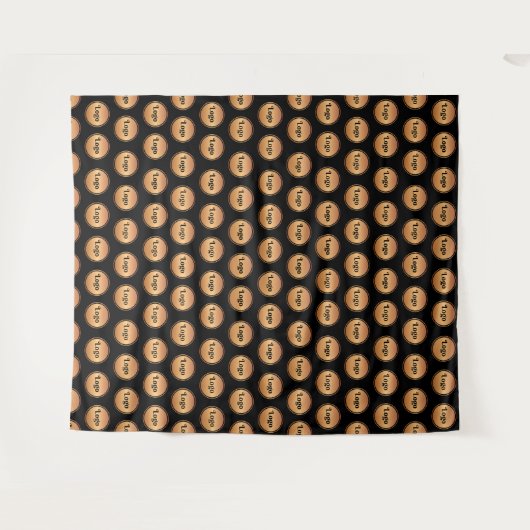 Black & Gold Small Logo Stap en herhaal Klassiek Wandkleed (Voorkant (horizontaal))