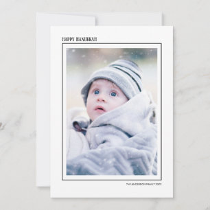 Black & Gold Snowflake Happy Hanukkah-serie Foto Feestdagenkaart