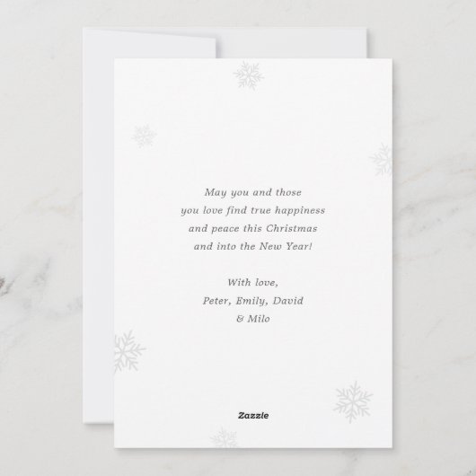 Black Gold Snowflake Photo Merry Christmas Card Feestdagenkaart (Achterkant)