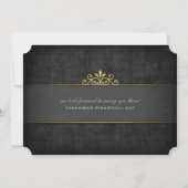 Black & Gold Sophisticate Ticket Corporate Invite Kaart (Achterkant)