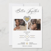 Black & Gold Sophisticated Better Together Quote Save The Date (Voorkant)