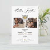 Black & Gold Sophisticated Better Together Quote Save The Date (Staand voorkant)
