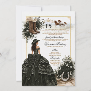 Black Gold Spaanse Western Quinceañera Western Kaart