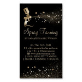 Black Gold Sparkle Painter Logo Spray Tan Magnetisch Visitekaartje (Voorkant Verticaal)