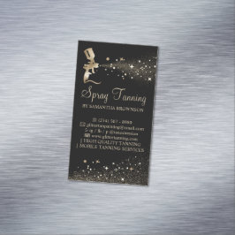 Black Gold Sparkle Painter Logo Spray Tan Magnetisch Visitekaartje