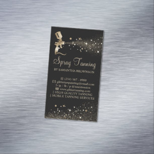 Black Gold Sparkle Painter Logo Spray Tan Magnetisch Visitekaartje