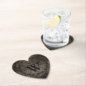 Black Gold Sparkle Snowflake Monogram Kartonnen Onderzetters (Insitu)