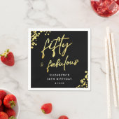 Black Gold Sparkle Vijftig en fantastische verjaar Servet (Insitu)