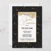 Black gold sparkly glitter luxury Special Event Kaart (Voorkant)