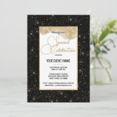 Black gold sparkly glitter luxury Special Event Kaart (Staand voorkant)