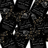 Black Gold Specks Hand Nail Salon Visitekaartje