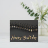 Black Gold Spine Chiropractic Birthday Briefkaart (Staand voorkant)