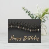 Black Gold Spine Chiropractic Birthday Card Kaart (Staand voorkant)