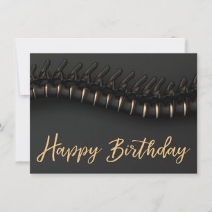 Black Gold Spine Chiropractic Birthday Card Kaart