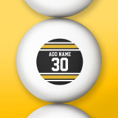 Black Gold Sports Jersey met Jouw naam en nummer Pingpongbal