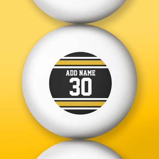 Black Gold Sports Jersey met Jouw naam en nummer Pingpongbal