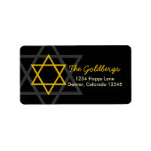 Black Gold Star of David Retouradres Etiket (Voorkant)